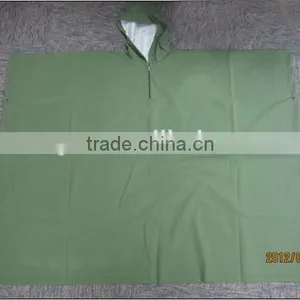 3000 Water Pressure Seam Heat Seal Military Rain Poncho With Hood Drawstring thumbnail-5