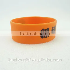 Silk Printed Adult Size 1 Inch Silicone Wristband thumbnail-1