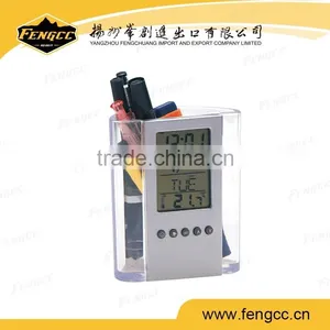 Digital Alarm Collapsible Penholder Clock With Thermometer and Calendar thumbnail-5