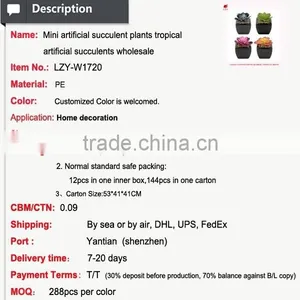 Mini Artificial Succulent Plants Artificial Succulents Tropical Plant Wholesale thumbnail-2
