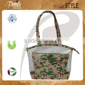 See Through PVC/ PP Laminated Juco Bag With Pouch thumbnail-1