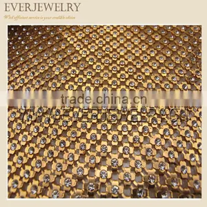 2016 Fancy Flower Rhinestone Aluminium Mesh 45x120cm thumbnail-1
