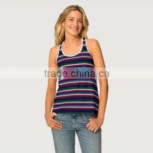 Custom Plus Size Women's All-Over Print Racerback Mexican Serape Tank Top Made In China thumbnail-3