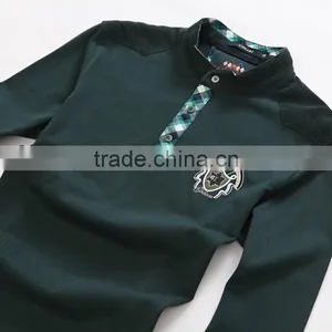 Men's Pique Knit Long Sleeve t Shirt 100%cotton thumbnail-2