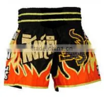 Black-Yellow & Orange Color Boxing Shorts thumbnail-1