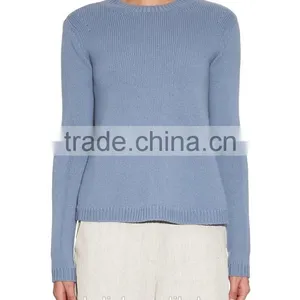 OEM Service Best Selling Crew Neck Women 100% Cashmere Sweater thumbnail-1