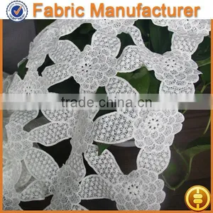 Cicheng Textile Micro Fiber Floral Embroidery Saree Border Chemical Lace Fabrics and Triming thumbnail-1