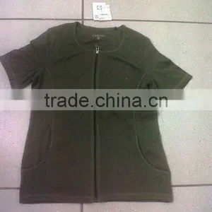 LADIES TOP 1X1 RIB WITH FRONT ZIPPER (Garment Stock Lots / Apparel Stock / Stocklots / Garment Apparel From India) thumbnail-2