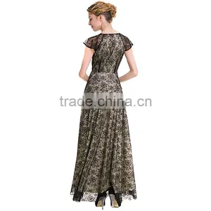 Maxnegio Sexy Black Long Lace Wrap Maxi Evening Dress for Women thumbnail-2