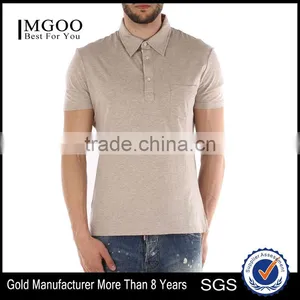 MGOO Promotional Beige Short Sleeve T Shirts With Pocket Blank Dri Fit Polo Shirts Wholesale thumbnail-1