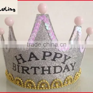 2014 New Happy Birthday Child Hair Ornaments Crown Hair Accessory With Light thumbnail-6