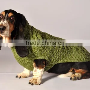 Cable Knit Grey Color Pet Apparel Accessories Dog Sweater thumbnail-2