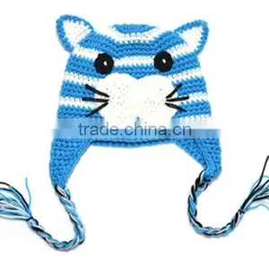 Funny Animal Shaped Crochet Kids Hat Cat Ear Hat thumbnail-1