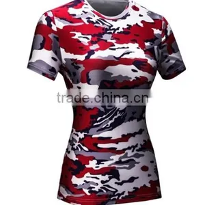 Women Sports Compression Short Sleeves T-shirt thumbnail-1