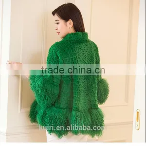 New Real Rabbit Fur Coat 2016 Fashion Autumn Winter Women Fur Coat Jackets Slim Medium Tassel Fur Coat thumbnail-4