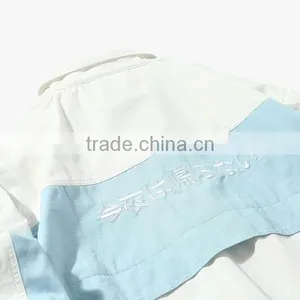 Personalized Fashion Two Pocket Plain Cotton Men Zipper up Two Tone Hoodies With Hood thumbnail-4