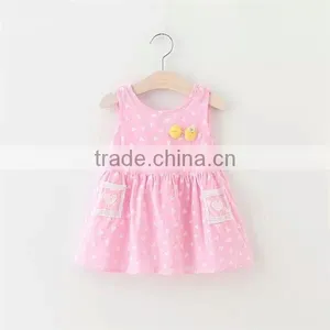 Children's Clothing Sleeveless Summer Skirt Sling Dresses Red Heart Printed Kids Model Dress thumbnail-1