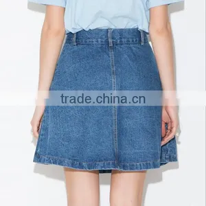 EY0309A 2015 Europe and America Fashion Single-breasted A-line Dress/Skinny Jeans Skirt of Tall Waist thumbnail-2