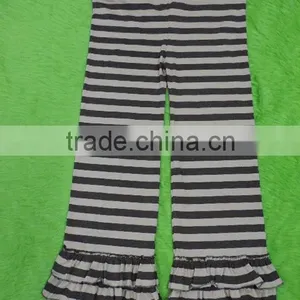 Womans Yoga Pants Stripe Ruffle Pants Loose Cotton Trousers thumbnail-2
