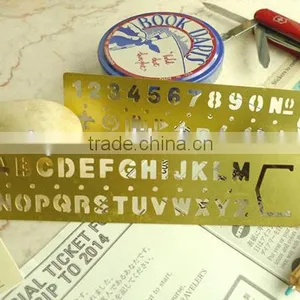 Brass Bookmark/DIY Drawing Templates/Hollow Out Ruler for Planner,Scrapbook, Handbook thumbnail-2