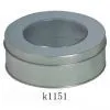 Back-Covered Round Tin Can With Wiondow thumbnail-1