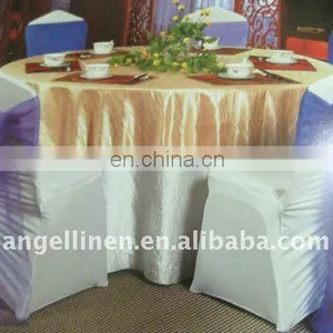 Banquet Chair Cover With Organza Sash in Polycotton Material in White Color thumbnail-1