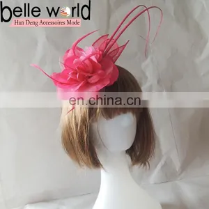 Wholesale Handmade Feathers Ribbon Bow Headband Fascinator Millinery Cocktail Hat White thumbnail-1