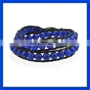 New 2014 Heliotrope Round Beaded Bracelets Jewelry Wire Wrap TPCL162# thumbnail-1