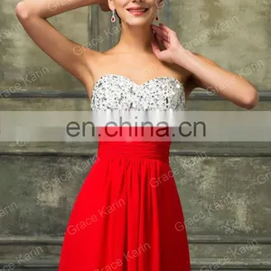 Grace Karin Strapless Flowy Long Evening Dress Patterns Made in China CL3424-1# thumbnail-3
