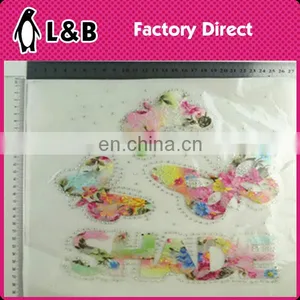 Popular Alphabet Butterfly Hot Fix Motif With Rhinestone For Garment thumbnail-2