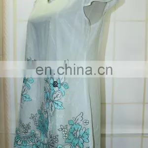 Lastest Fashion Embroidery White Sexy Blouse Design thumbnail-2