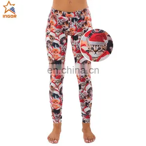 Sexy Compression Tights Dri Fit Running Push up Fitness Womens Printed Always Christmas Leggings thumbnail-1