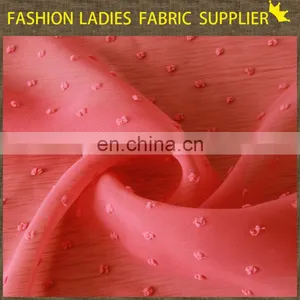 Shaoxing Textile Beautiful Chiffon With Plush Ball for Young Girl 100%poly Chiffon thumbnail-1