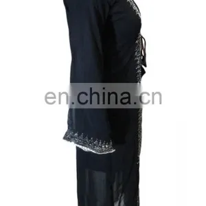 Dubai Silver Stone Work Burkha Jacket / Casual Islamic Wear Abaya Jacket / Fashionable Burkha Hijab Jacket 2017 (dubai Abaya) thumbnail-6