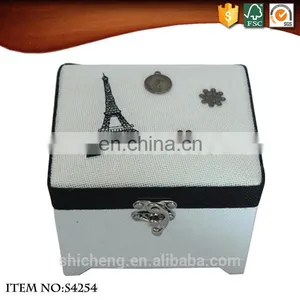 Square Hand Crank Ballerina Dancer Music Box With Mirror thumbnail-1