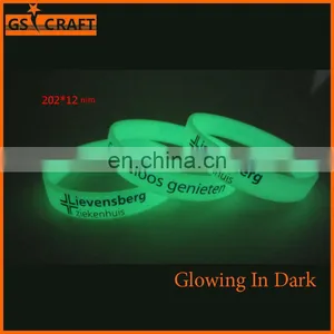 Custom Made Glowing in Dark Silicone Bracelet With Printing in Any Color thumbnail-1