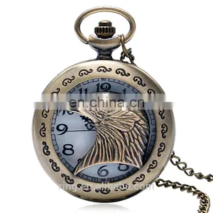 Factory Direct Sell Hawk Quartz Pocket Watch Necklace Pendant Waterproof Unisex Eagle Design Pocket Watch thumbnail-1