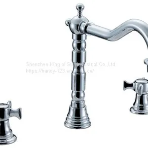 Brass Three Holes Mounted Kitchen Mixer thumbnail-1