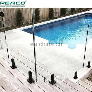New Design Ss Glass Fencing Railing Exterior Tempered Swimming Pool Black Glass Spigot Railing thumbnail-4