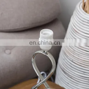 UK Simple Geometric Modeling Custom Iron Base Hotel Desk Light Cheap Silver Nightstand Lamp for Home Table thumbnail-5