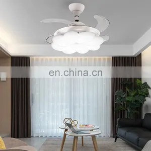 Home Living Room Retractable Chandeliers and Lamps Ceiling Fan Light thumbnail-2