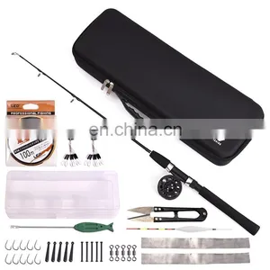 Wholesale Black Fishing Rod and Reel Telescopic Ice Fishing Rod Ice Reel Combo Set thumbnail-1