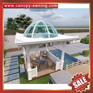 Hot Sale Outdoor Park Garden Aluminum Alu Circular Rounded Shape Roof Gazebo Pavilion Canopy Awning Shelter thumbnail-2