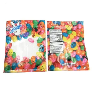 Food Grade Aluminium Foil Stand Up Pouch With Window Gummy Bear Food Plastic Gift Bag For Christmas Candy Bag thumbnail-3