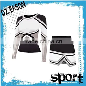 Hot Sale High Quality Customized Black & White Cheerleading Jersey thumbnail-1