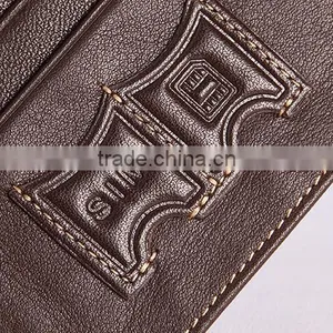 High Quality Brown Color Genuine Real Ostrich Leather SIM Card Slot Small Wallet for Men thumbnail-6