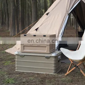 60L Large Capacity Camping Folding Box Multi-function Storage Container Plastic Storage Box Food Container thumbnail-1