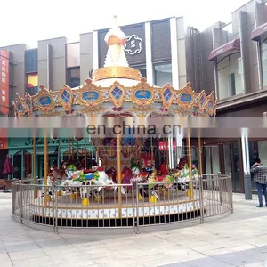 Cheap Fairground Equipment Carousel Kiddie Ride Merry go Round Amusement Ride for Sale thumbnail-1