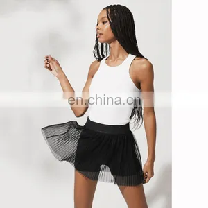 New Mini Pleated Tennis Skirt Sexy Mesh With Side Pocket Shorts Sports Fitness Skirt Women Golf Baseball Wear Apparel thumbnail-2