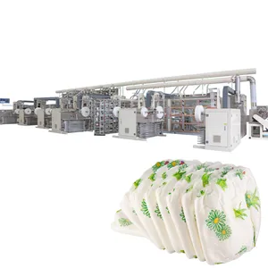 Full Servo Two-piece Pull up Baby Diaper Production Line Baby Diaper Machine Baby Diaper Making Machine thumbnail-1